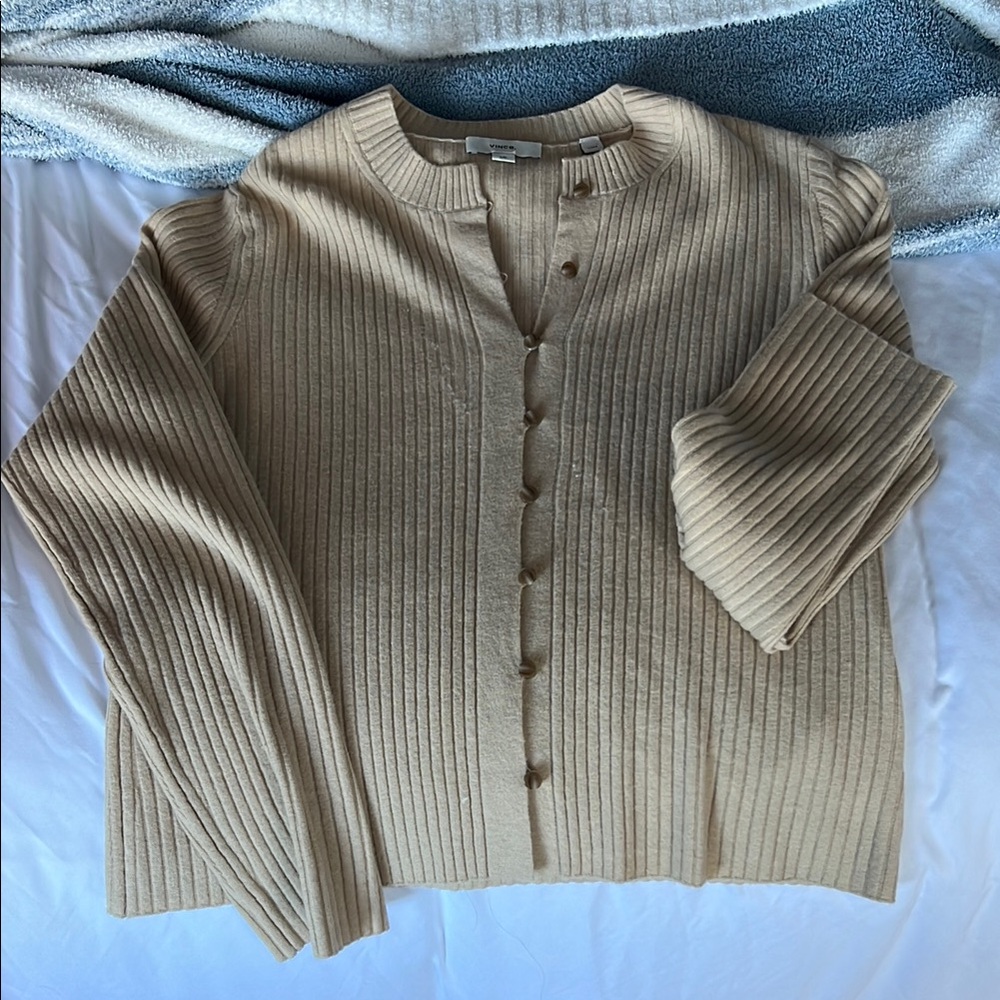 Beige Ribbed Women's Sweater